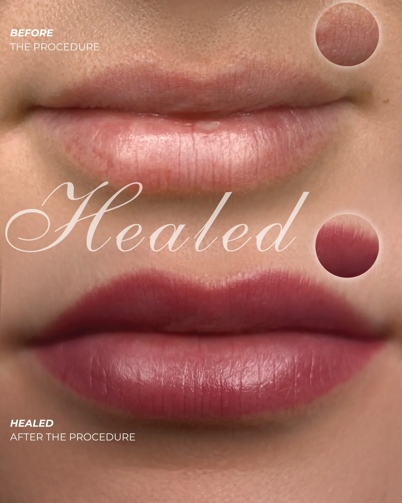 Permanent Lippen · vorher – abgeheilt Permanent Make-up der Lippen vorher und abgeheilt bei FALYN Innsbruck